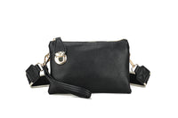 Lacey Crossbody Clutch Handbag With Strap Black