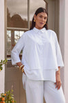 TIRELLI Tiered Front Shirt White