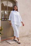 TIRELLI Tiered Front Shirt White