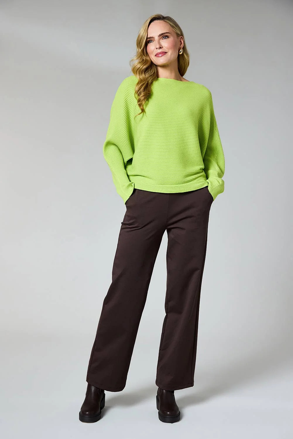 DECK Straight Leg Trousers Chocolate Size 10