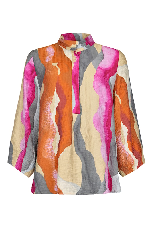 NOEN Crinkle Floaty Shirt Pink/Grey