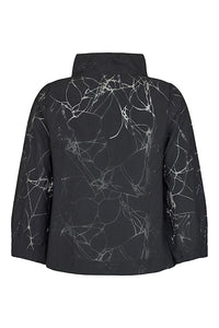 NOEN Fine Crackle Sheer Top Black