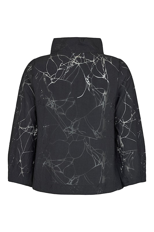 NOEN Fine Crackle Sheer Top Black