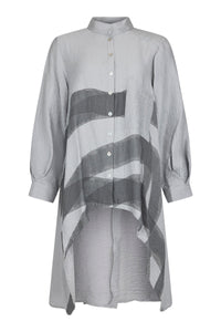 NOEN Crinkle High Low Shirt Grey