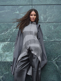 NOEN Crinkle High Low Shirt Grey
