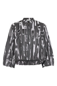 NOEN Frayed Print Puffball Jacket Grey
