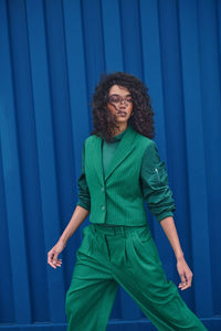 NOEN Pinstriped Blazer/Utility Jacket Loden Green