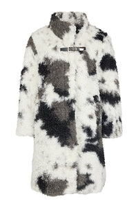 NOEN Fluffy Coat Black/White/Grey