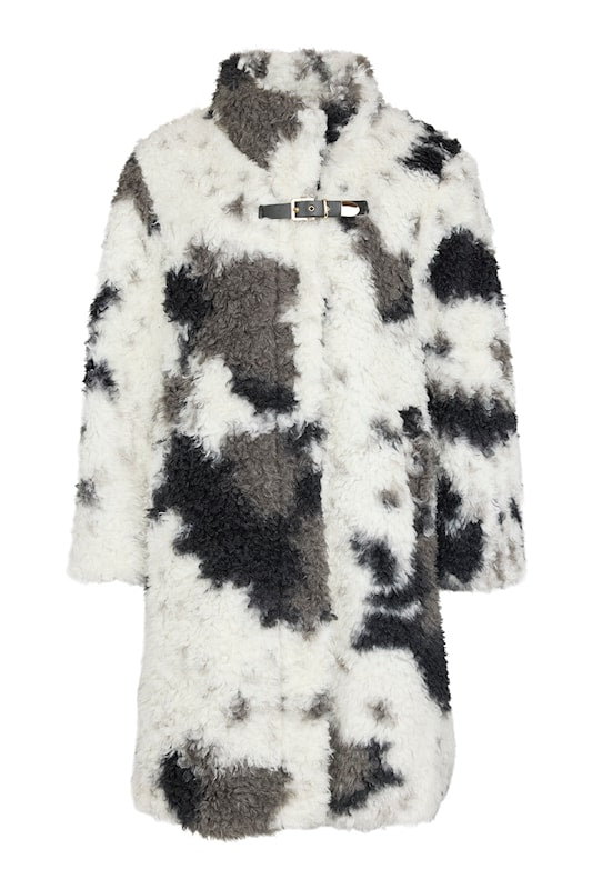 NOEN Fluffy Coat Black/White/Grey
