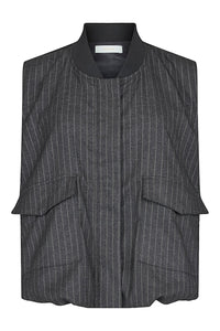 NOEN Pinstriped Utility Waistcoat Grey