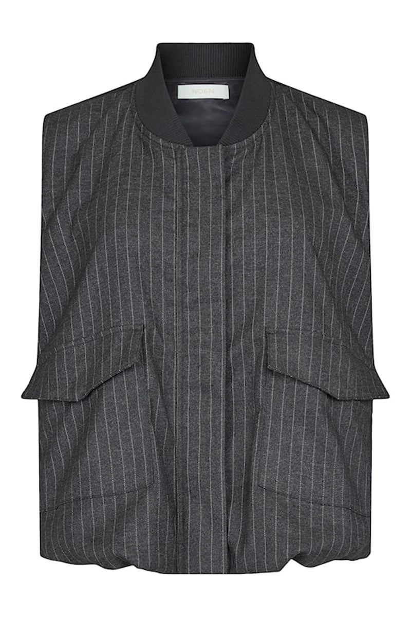 NOEN Pinstriped Utility Waistcoat Grey