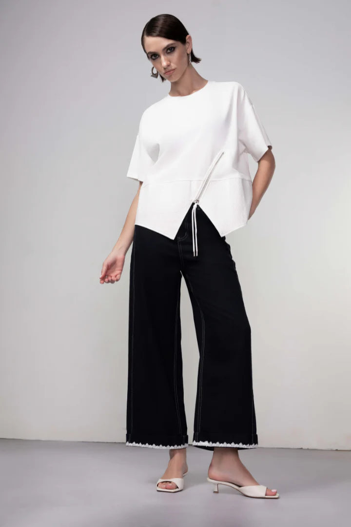 HAAKO Zip Detail Top White