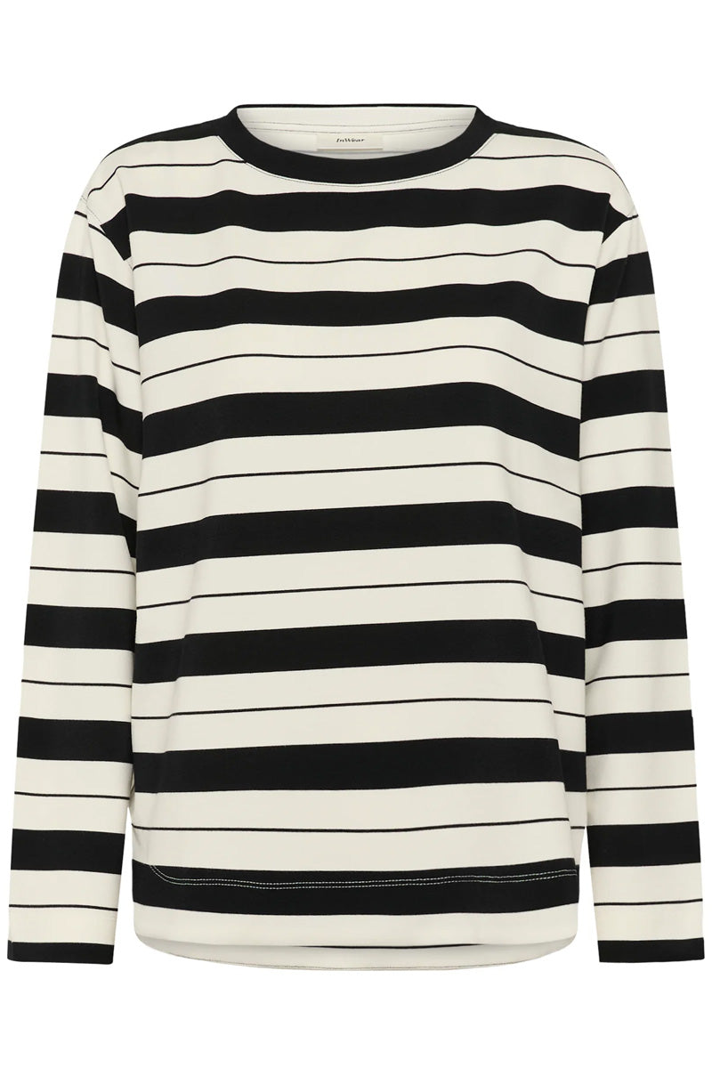 InWear GINCENT Crewneck Sweatshirt Whisper White/Black Stripe