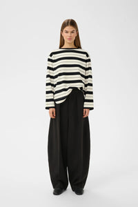 InWear GINCENT Crewneck Sweatshirt Whisper White/Black Stripe