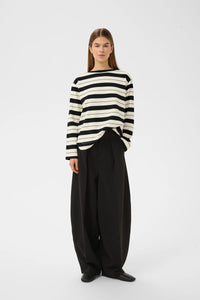 InWear GINCENT Crewneck Sweatshirt Whisper White/Black Stripe