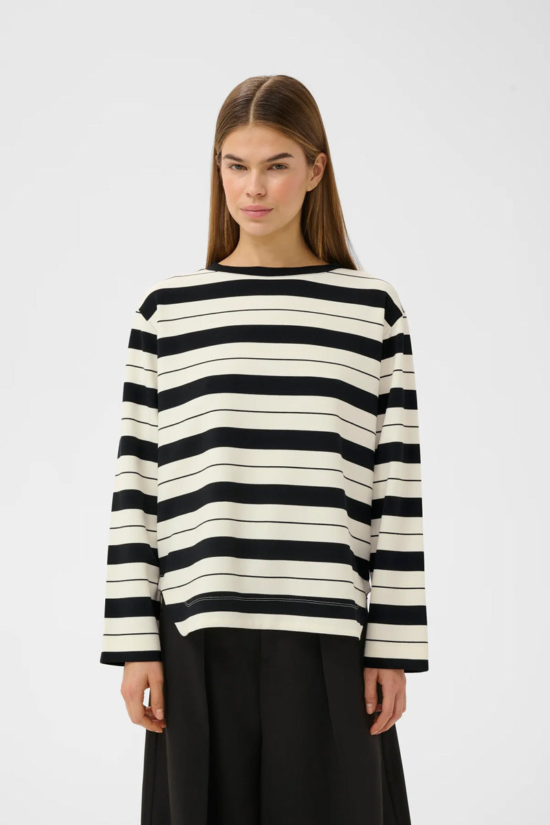 InWear GINCENT Crewneck Sweatshirt Whisper White/Black Stripe