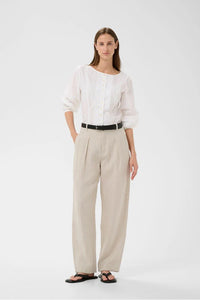 InWear DILANA IW SINIKKA Trousers Ecru Melange/White