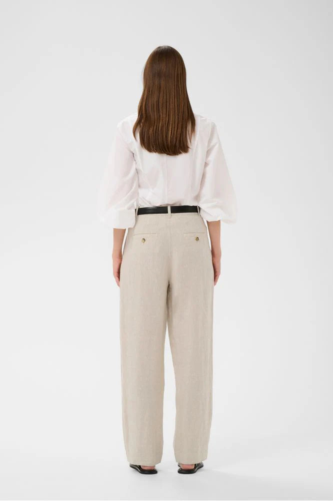 InWear DILANA IW SINIKKA Trousers Ecru Melange/White