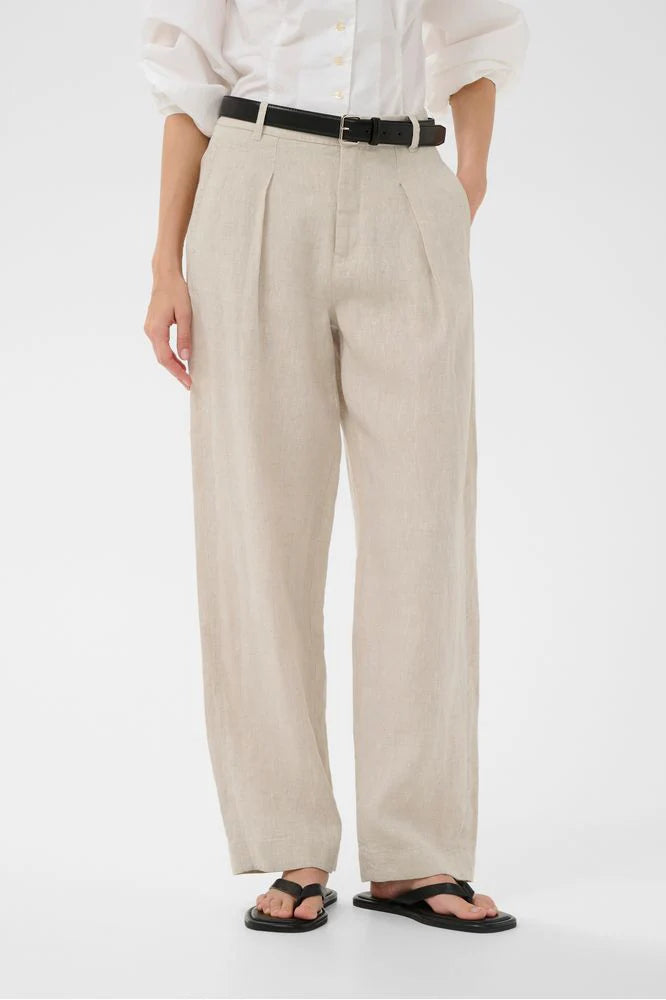 InWear DILANA IW SINIKKA Trousers Ecru Melange/White
