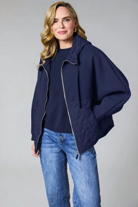 DECK Quilted Hooded Jacket Chocolate
