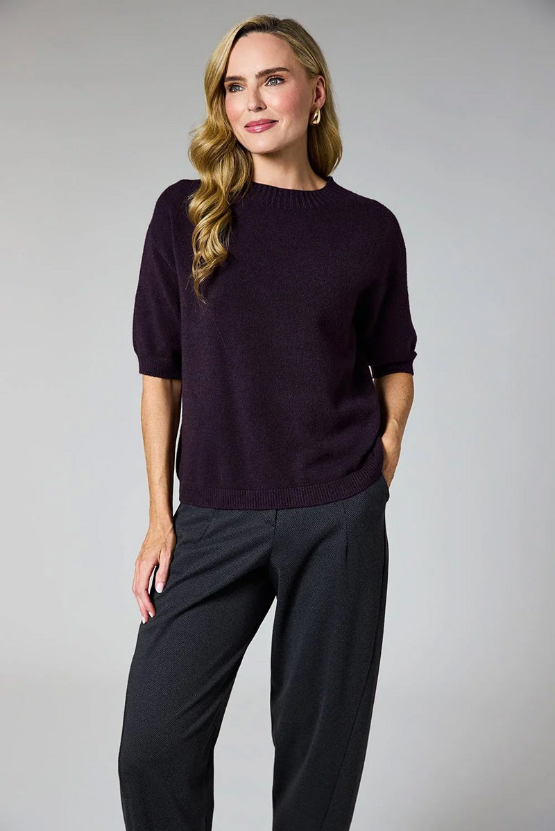 DECK Short Sleeve Sweater Mulberry