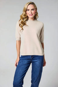 DECK Short Sleeve Sweater Stone