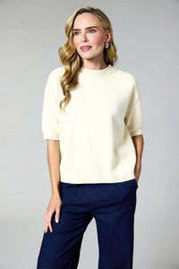 DECK Short Sleeve Sweater Winter White