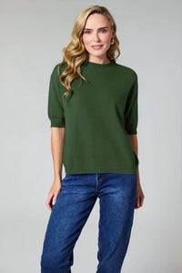 DECK Short Sleeve Sweater Olive