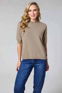 DECK Short Sleeve Sweater Taupe