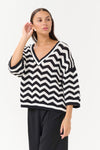 KAFFE KAlaina Knit Pullover Black/Chalk