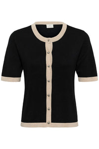 KAFFE KAlizza Contrast Cardigan Black Deep