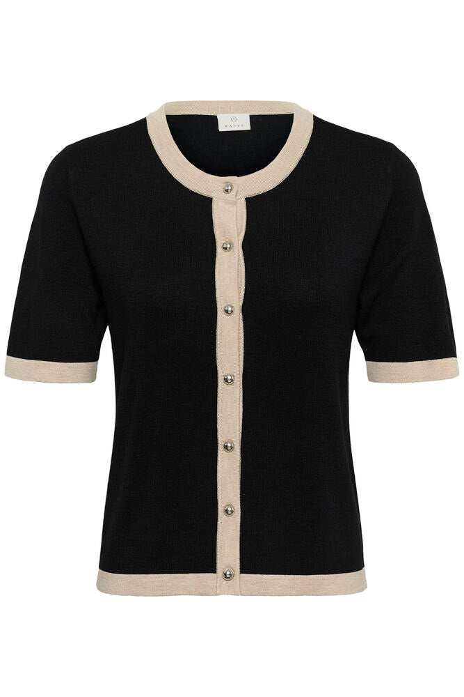 KAFFE KAlizza Contrast Cardigan Black Deep