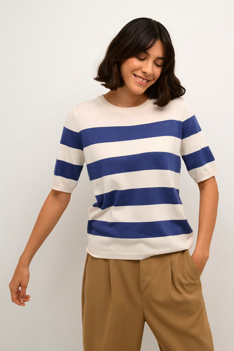 KAFFE KAlizza Pullover Striped Indigo Blue/White