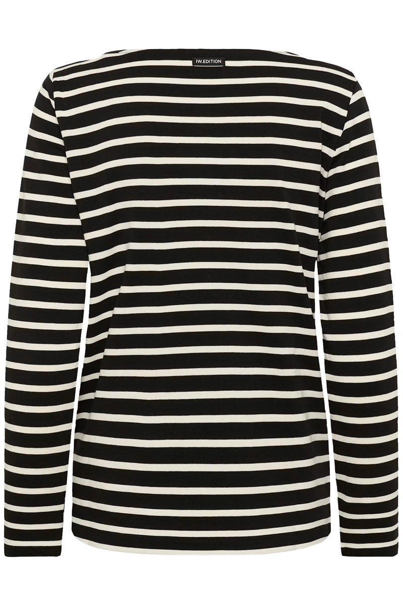 InWear DELLA IW Top Black/Whisper White Stripe