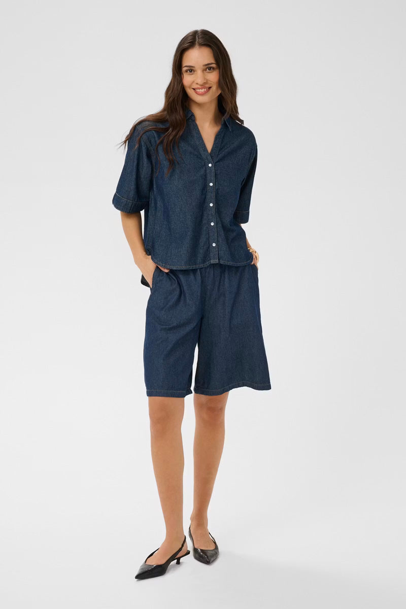 KAFFE KAjade Bermuda Shorts Dark Blue Chambray