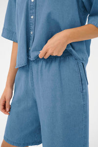 KAFFE KAjade Bermuda Shorts Mid Blue Chambray