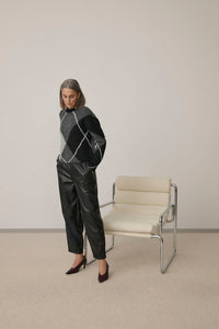 KAFFE KAarense Faux Leather Trousers Black
