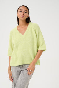 KAFFE KAemilie V-Neck Pullover Lettuce Green