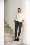 KAFFE KAemillie Crop Pullover Chalk White