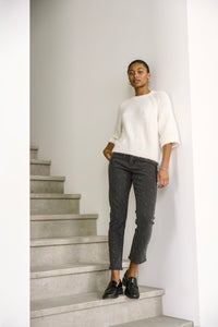 KAFFE KAemillie Crop Pullover Chalk White