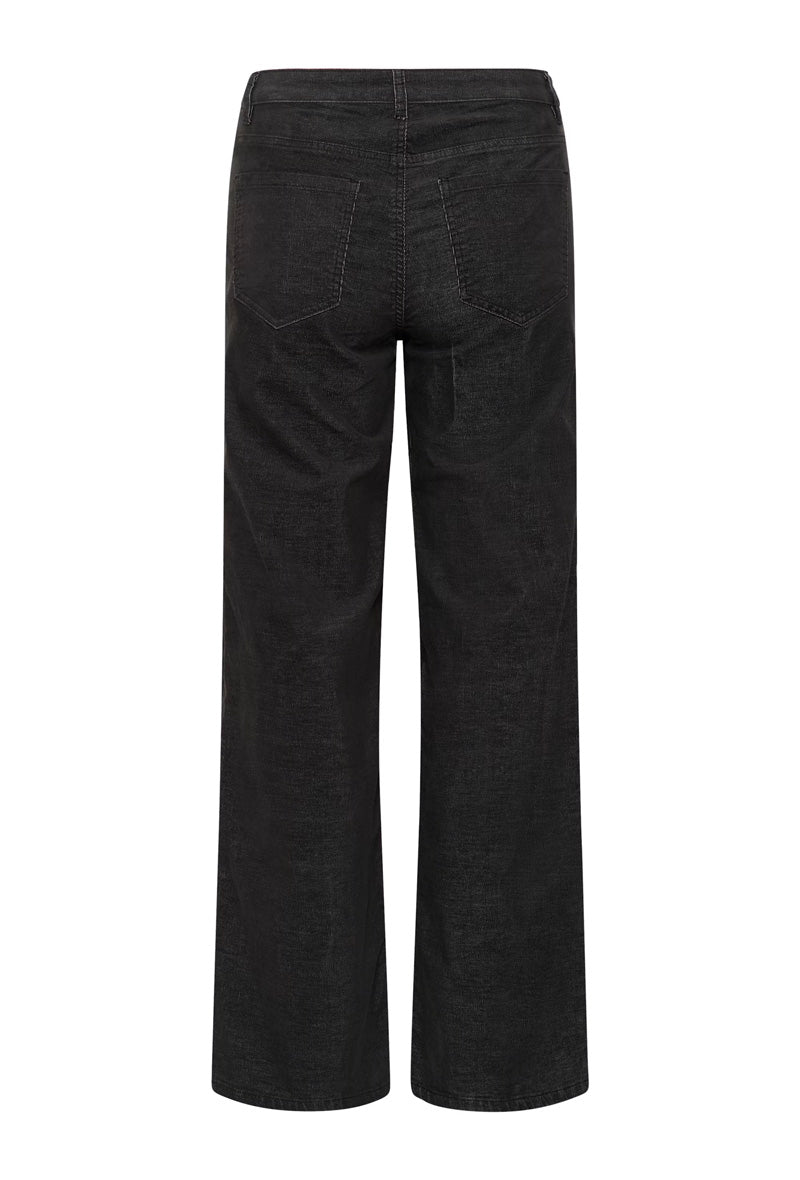 KAFFE KAmolly Needlecord Trousers Black Oyster