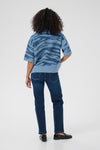 KAFFE KAsandra Animal Print Pullover-Windward Blue