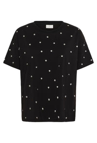 KAFFE KAhelen Stud T-Shirt-Black