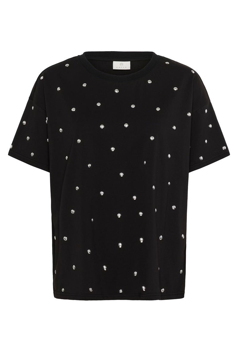 KAFFE KAhelen Stud T-Shirt-Black