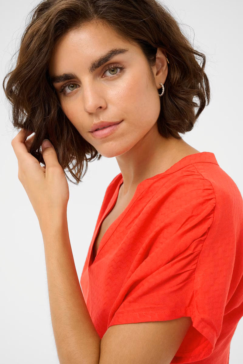KAFFE KAgina Blouse Poppy Red
