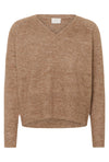 KAFFE KAniel V Neck Pullover Toasted Coconut