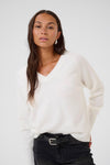 KAFFE KAniel V Neck Pullover Chalk White
