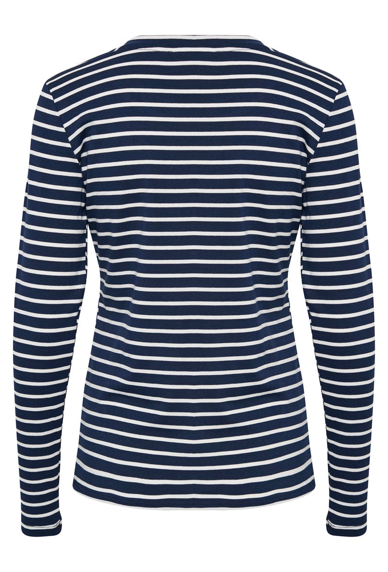 KAFFE Liddy T-Shirt Midnight Marine/Chalk