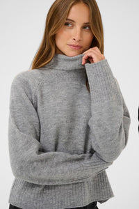 KAFFE KAerin Rollneck Light Grey Melange