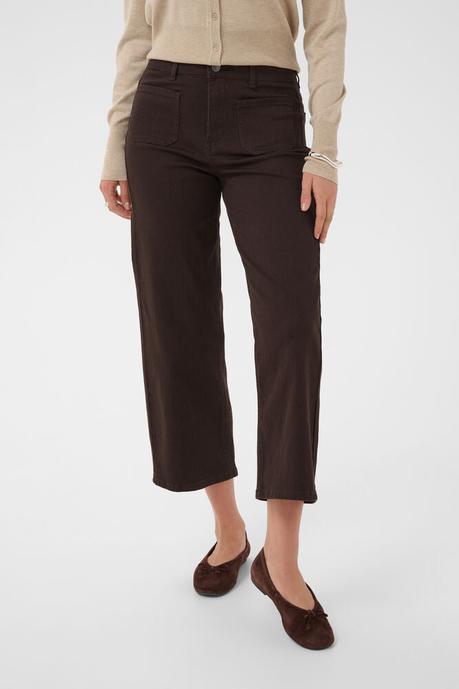 KAFFE KAbrook Cropped HW Jeans Coffee Bean